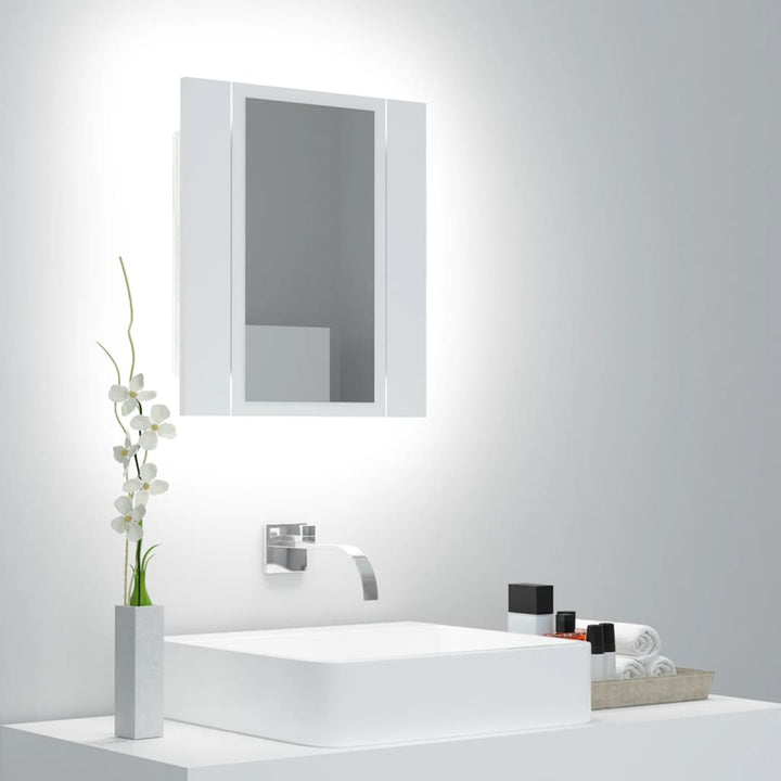 Led-Spegelskåp För Badrum 40X12X45 Cm Konstruerat Trä