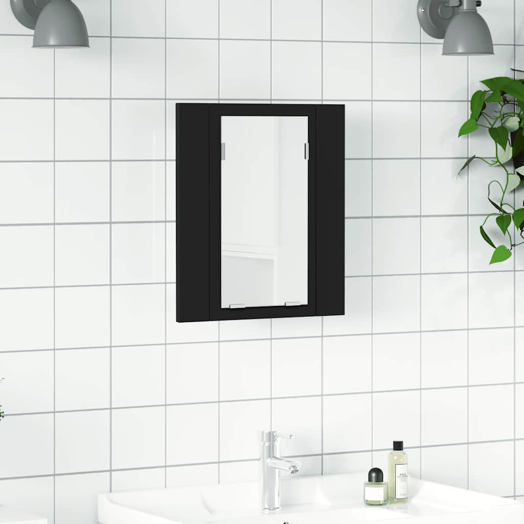 Led-Spegelskåp För Badrum 40X12X45 Cm Konstruerat Trä