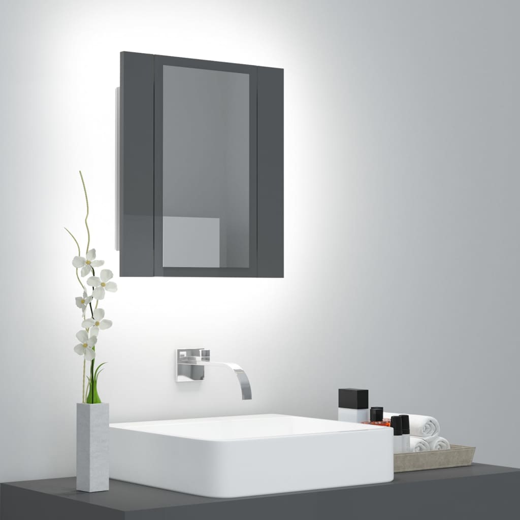Led-Spegelskåp För Badrum 40X12X45 Cm Konstruerat Trä