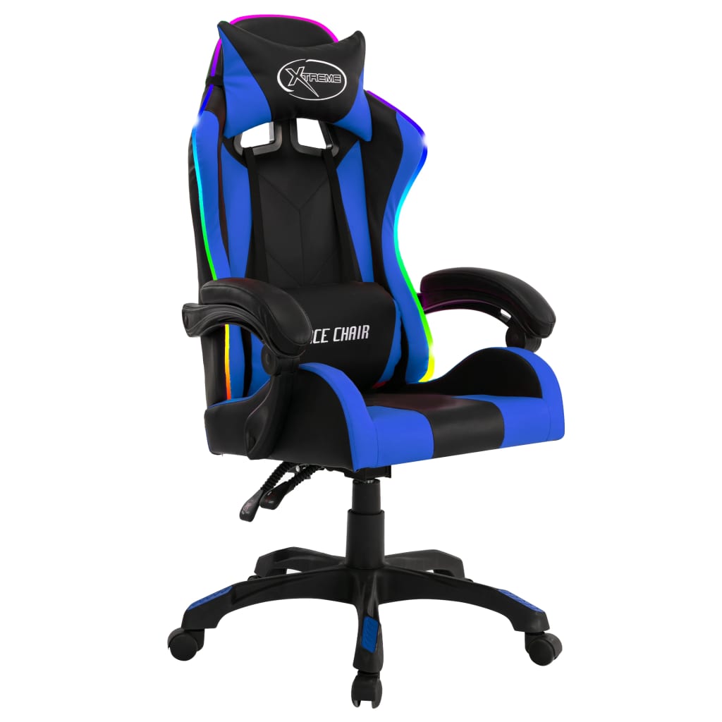 Gamingstol Med Rgb Led-Lampor Konstläder