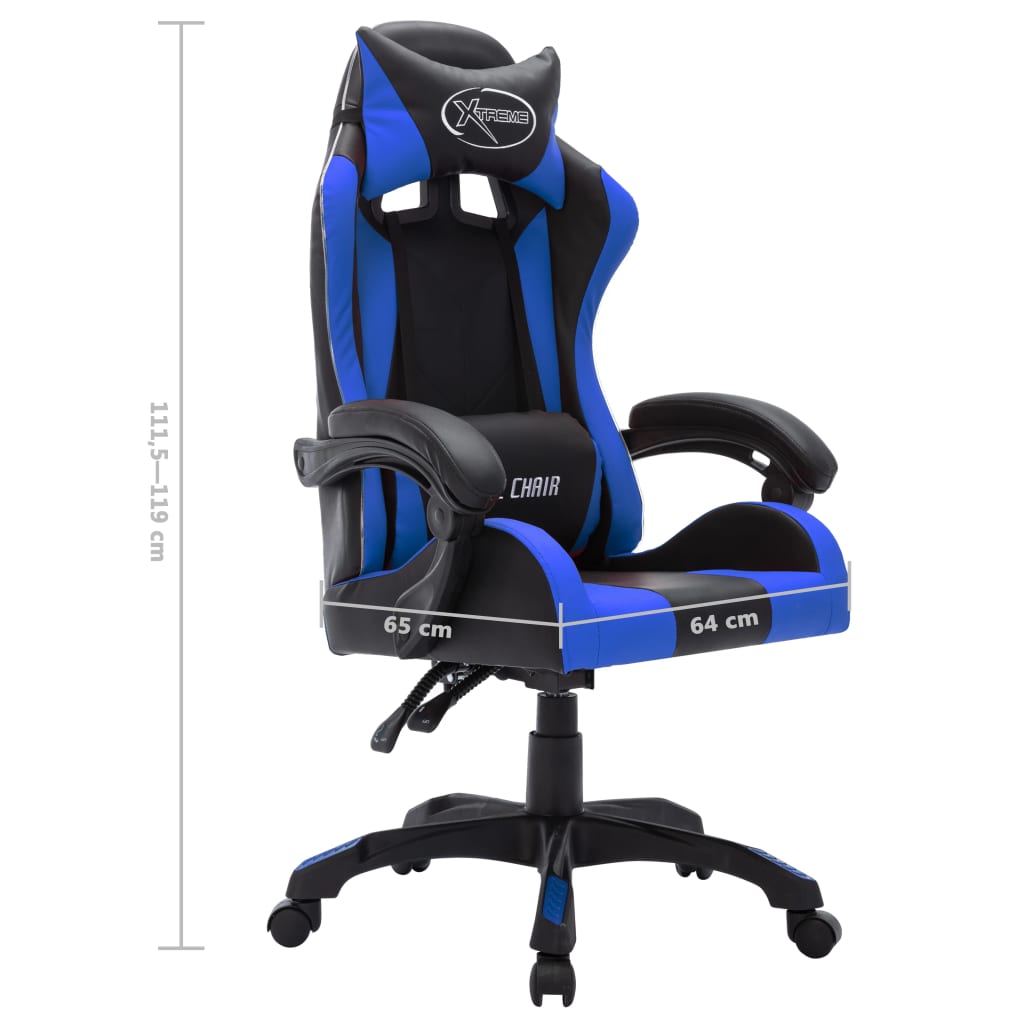 Gamingstol Med Rgb Led-Lampor Konstläder