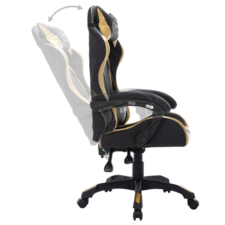 Gamingstol Med Rgb Led-Lampor Konstläder