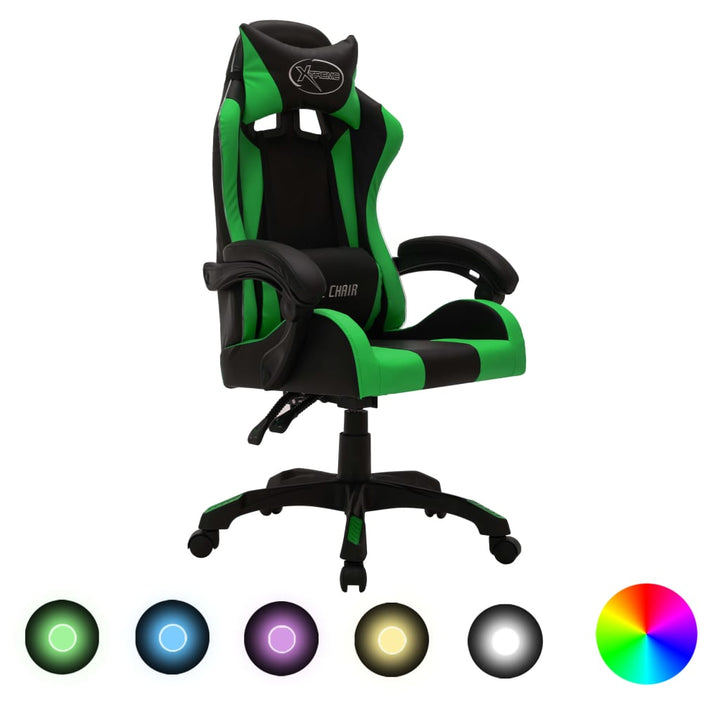 Gamingstol Med Rgb Led-Lampor Konstläder