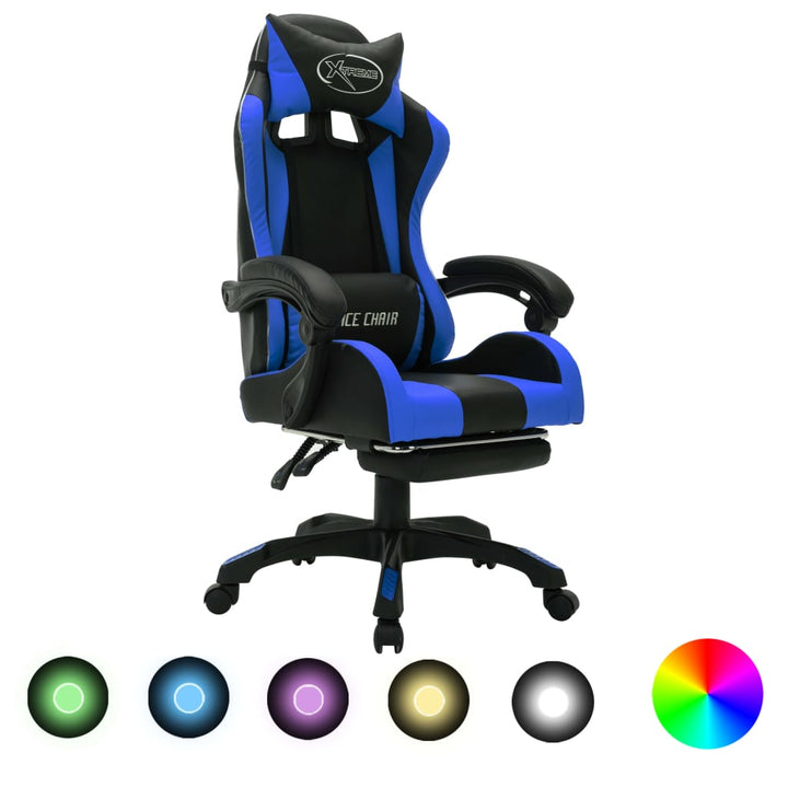 Gamingstol Med Rgb Led-Lampor Konstläder