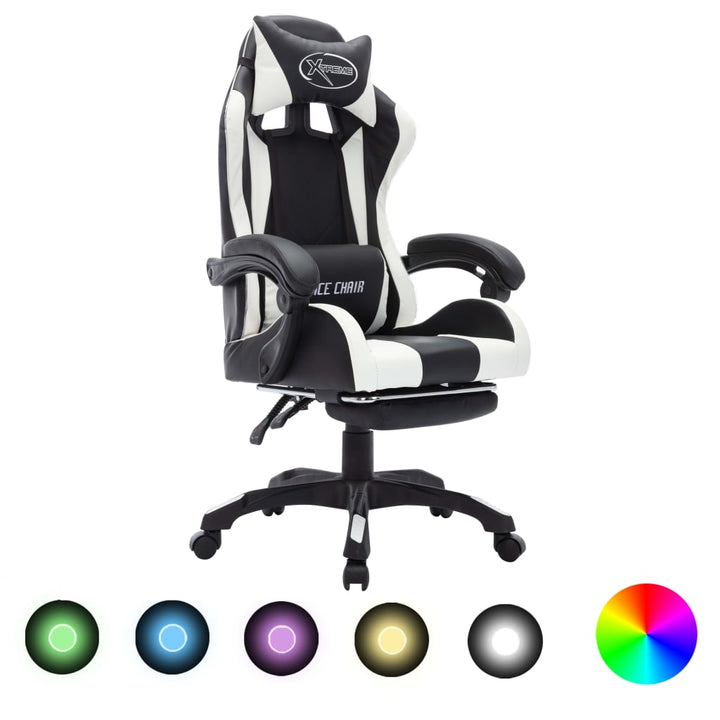 Gamingstol Med Rgb Led-Lampor Konstläder