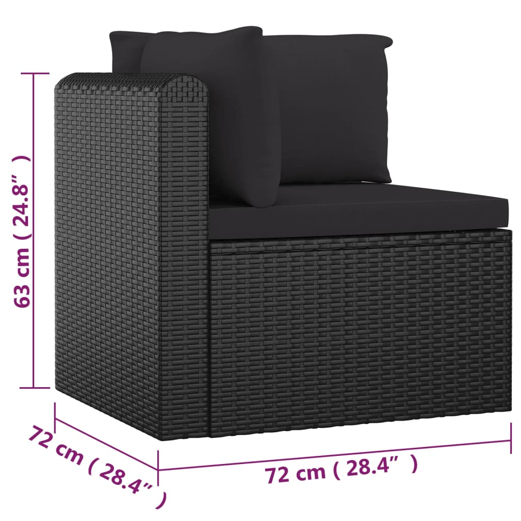 Loungegrupp För Trädgården Med Dynor 7 Delar Konstrotting