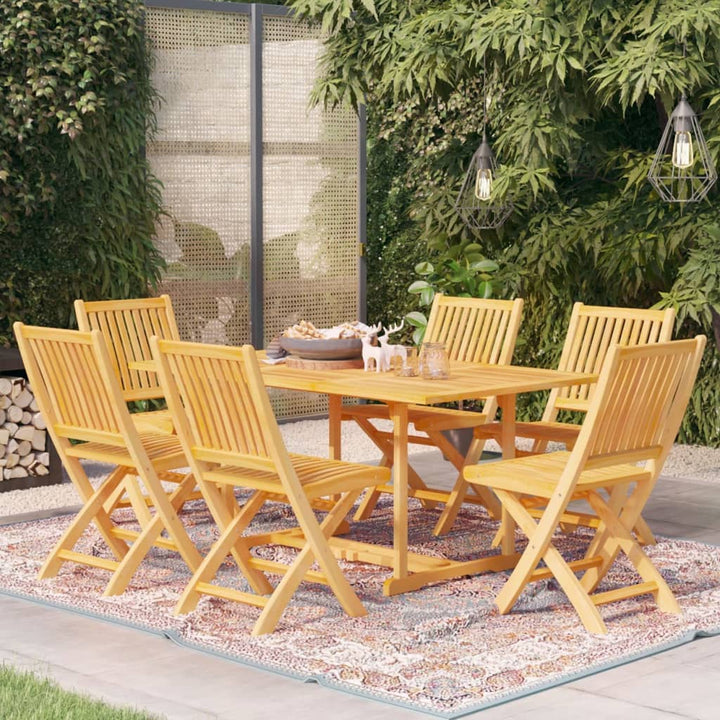 Matgrupp För Trädgården 7 Delar Massiv Teak