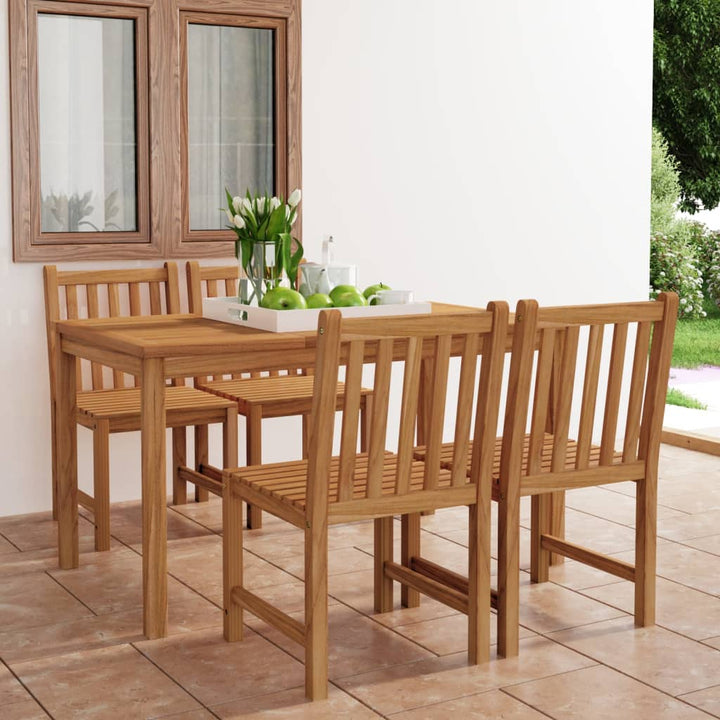 7-Delad Trädgårdsmatgrupp 140X80 Cm Massiv Teak