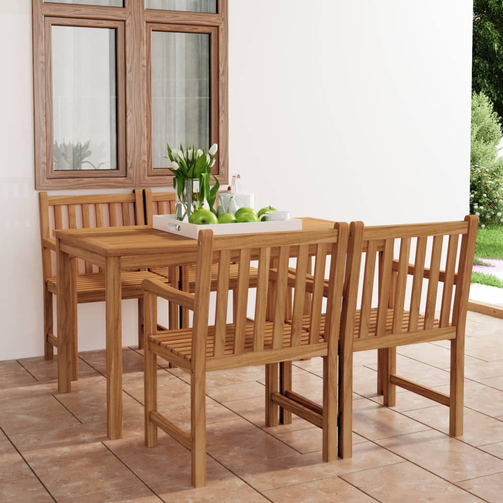 7-Delad Trädgårdsmatgrupp 140X80 Cm Massiv Teak
