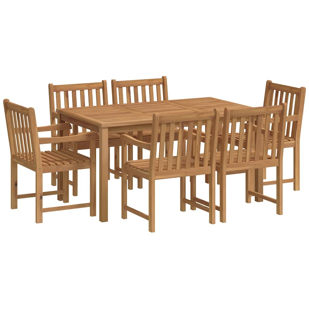 7-Delad Trädgårdsmatgrupp 150X90 Cm Massiv Teak