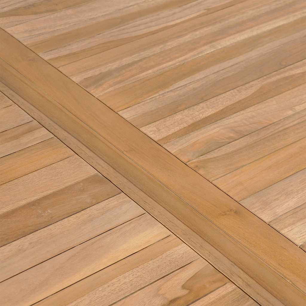 7-Delad Trädgårdsmatgrupp 150X90 Cm Massiv Teak