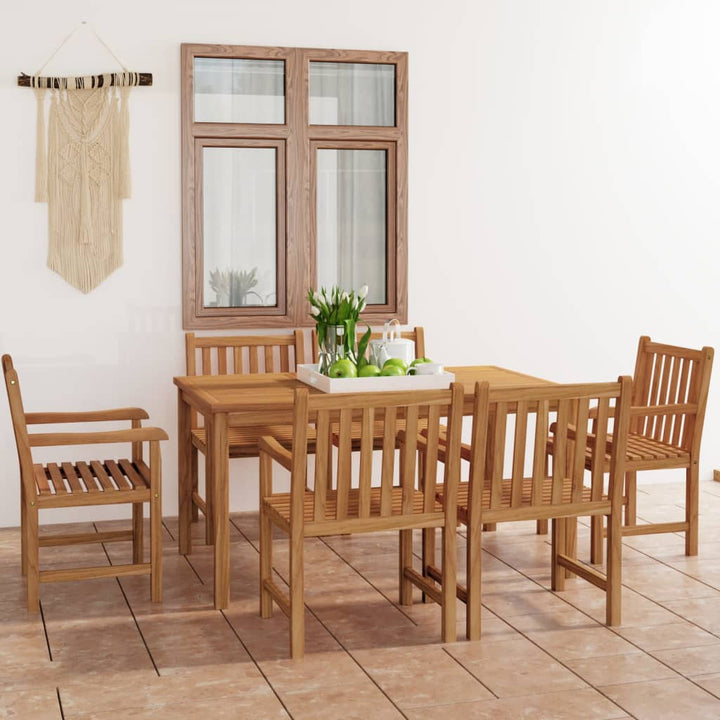 7-Delad Trädgårdsmatgrupp 150X90 Cm Massiv Teak