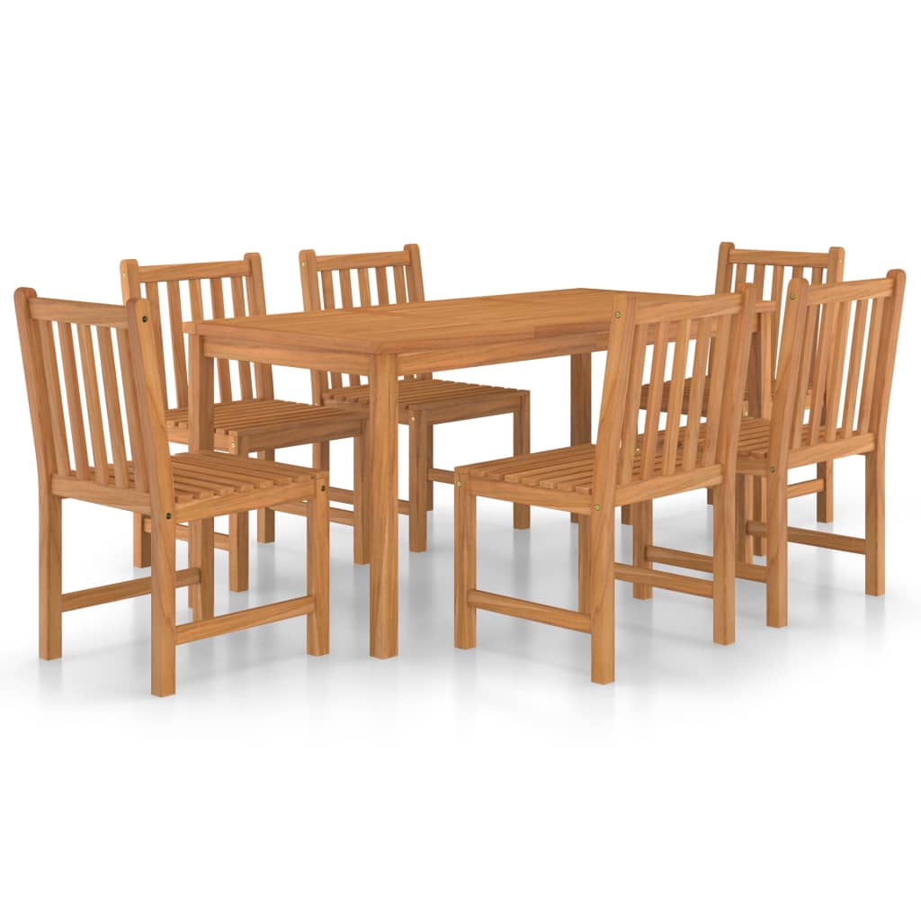 7-Delad Trädgårdsmatgrupp 160X80 Cm Massiv Teak