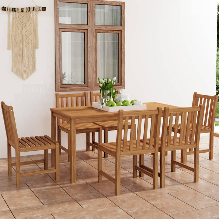 7-Delad Trädgårdsmatgrupp 160X80 Cm Massiv Teak
