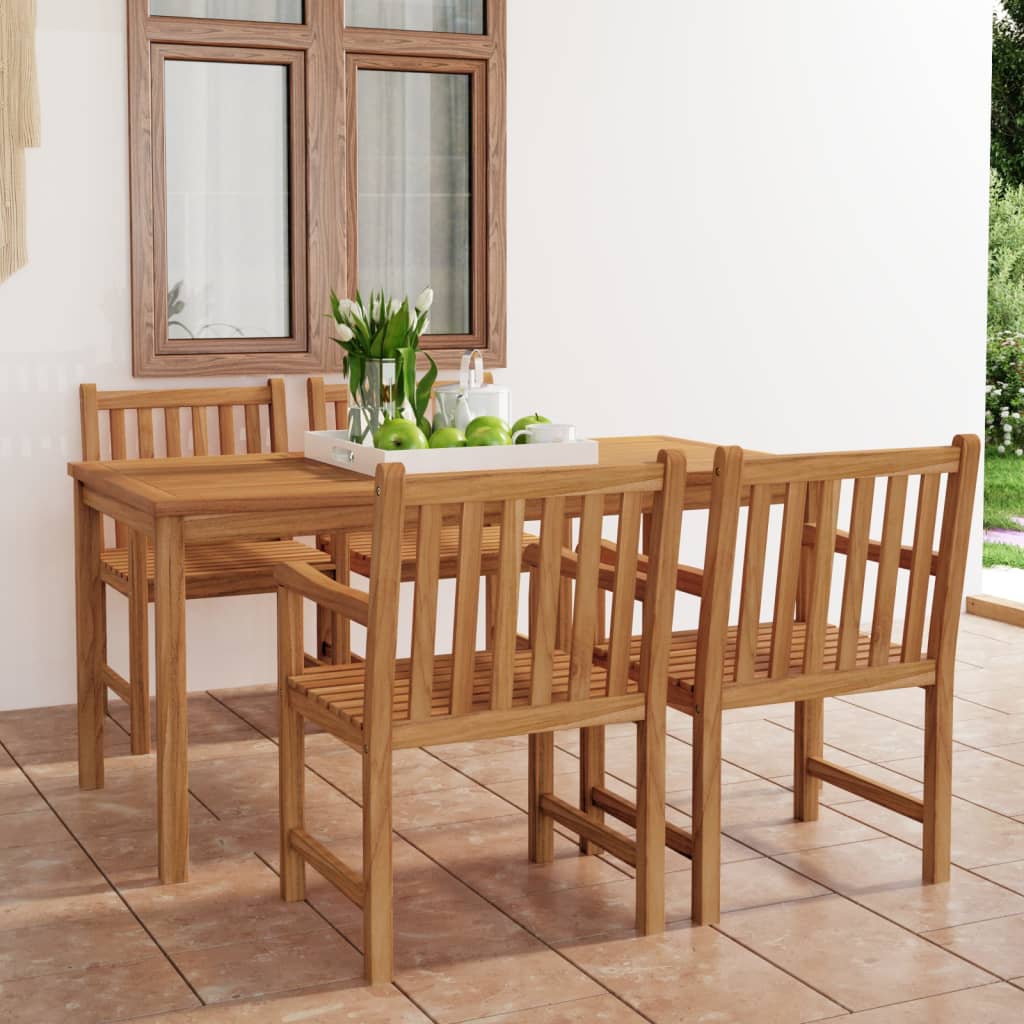 7-Delad Trädgårdsmatgrupp 160X80 Cm Massiv Teak