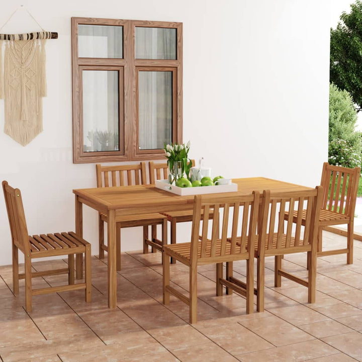 9-Delad Trädgårdsmatgrupp 180X90 Cm Massiv Teak