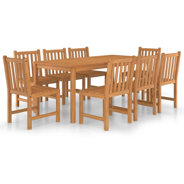 9-Delad Trädgårdsmatgrupp 180X90 Cm Massiv Teak