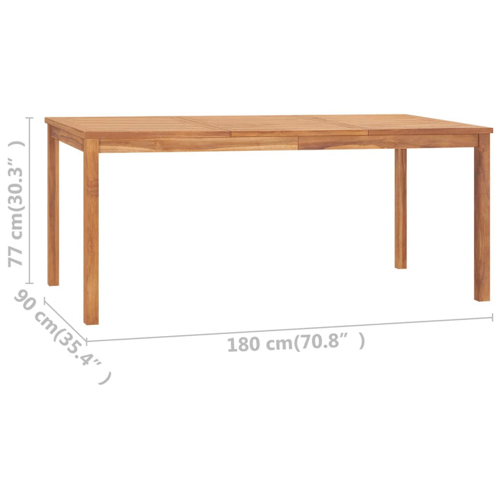 9-Delad Trädgårdsmatgrupp 180X90 Cm Massiv Teak