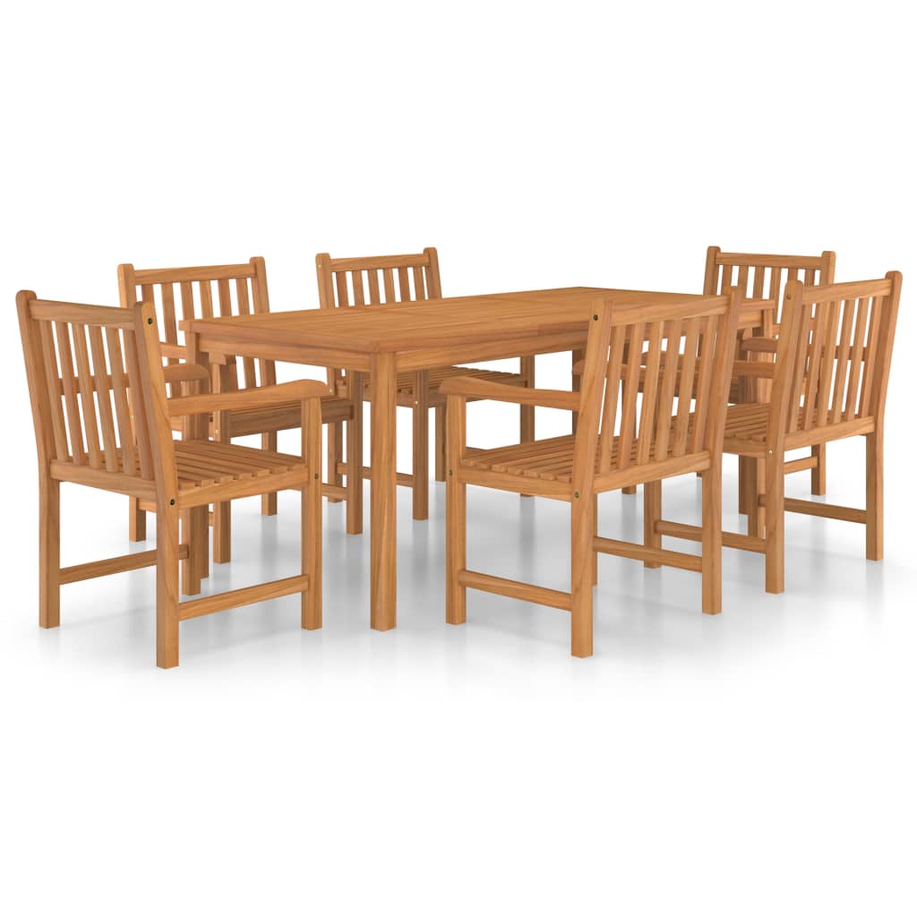 7-Delad Trädgårdsmatgrupp 180X90 Cm Massiv Teak