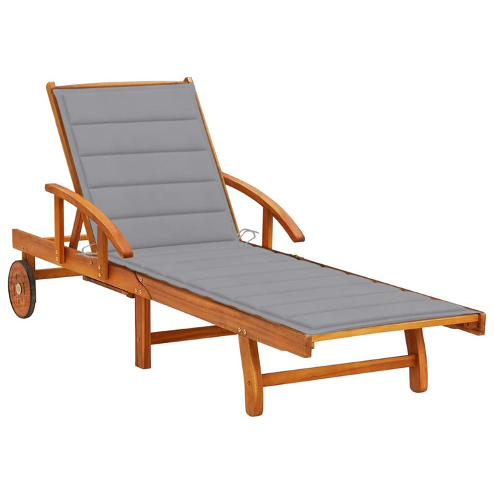Solsängar 2 St Med Dynor Massivt Akaciaträ