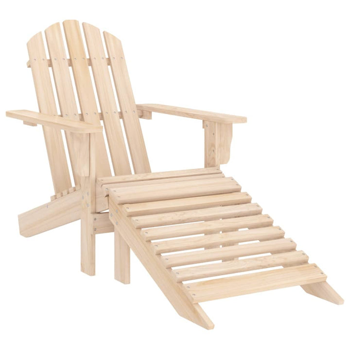 Adirondackstol Med Fotpall Massivt Granträ