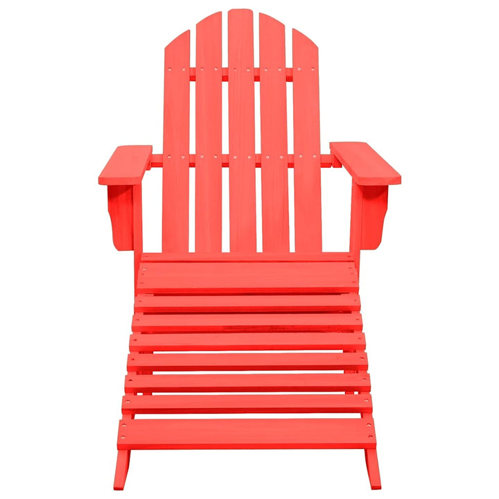 Adirondackstol Med Fotpall Massivt Granträ