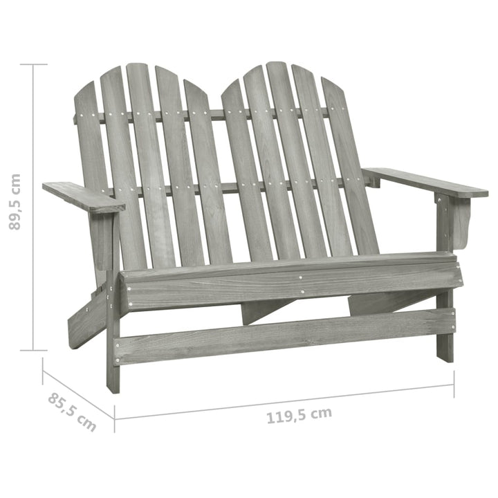 Adirondackstol 2-Sits Massivt Granträ