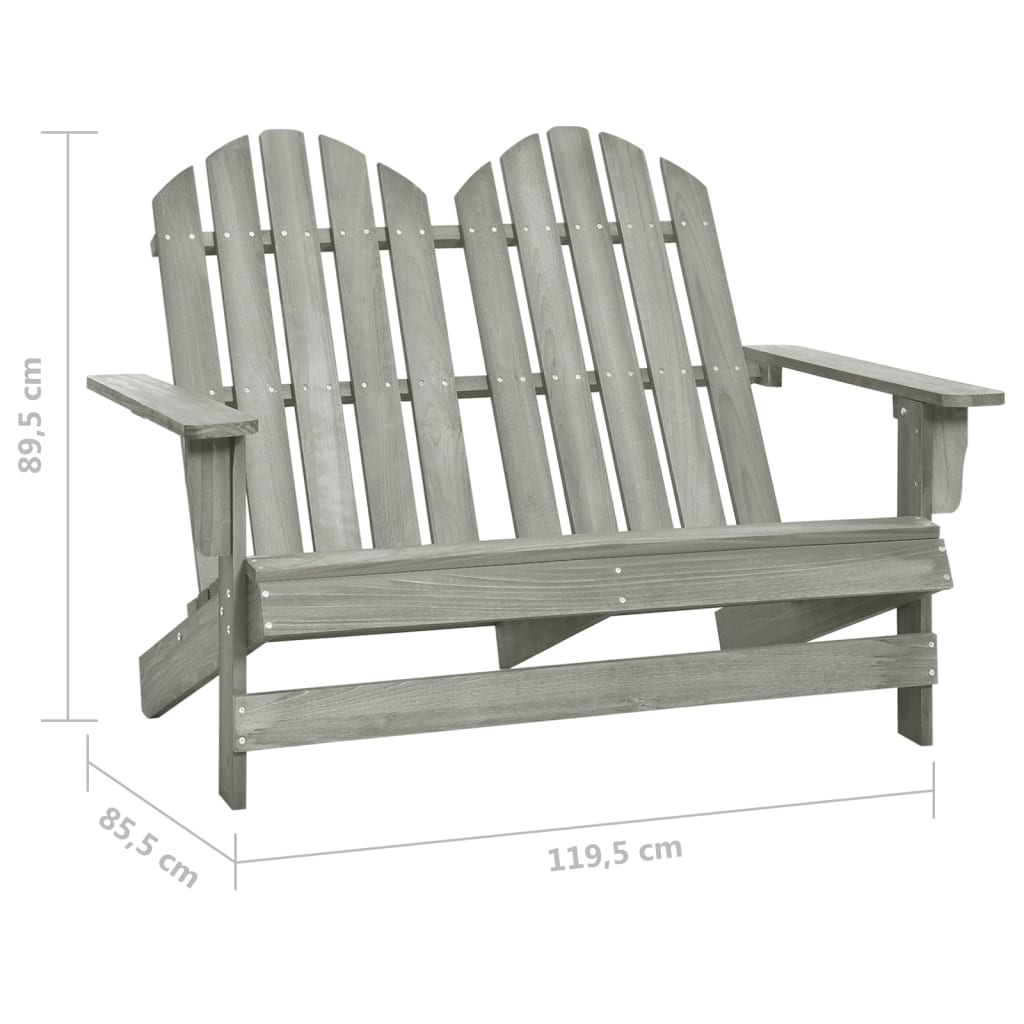 Adirondackstol 2-Sits Massivt Granträ