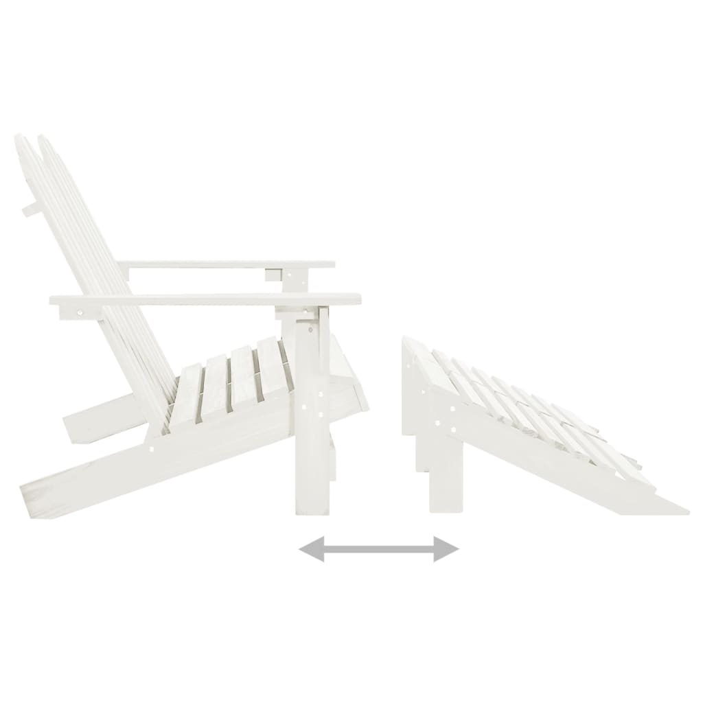 Adirondackstol Med Fotpall 2-Sits Granträ