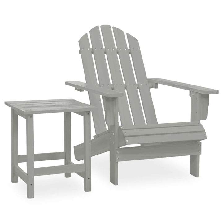 Adirondackstol Med Bord Massivt Granträ