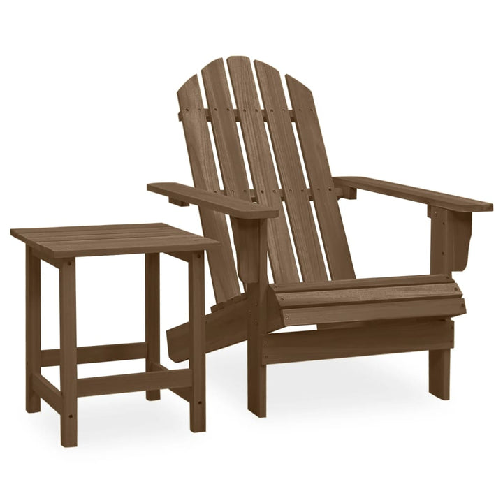 Adirondackstol Med Bord Massivt Granträ