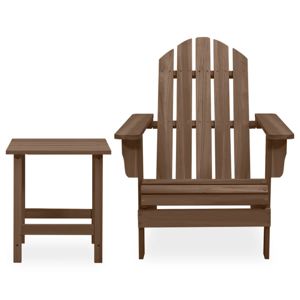 Adirondackstol Med Bord Massivt Granträ