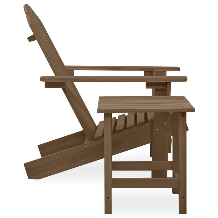 Adirondackstol Med Bord Massivt Granträ