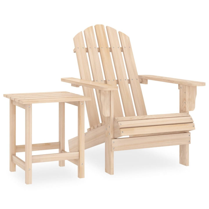 Adirondackstol Med Bord Massivt Granträ