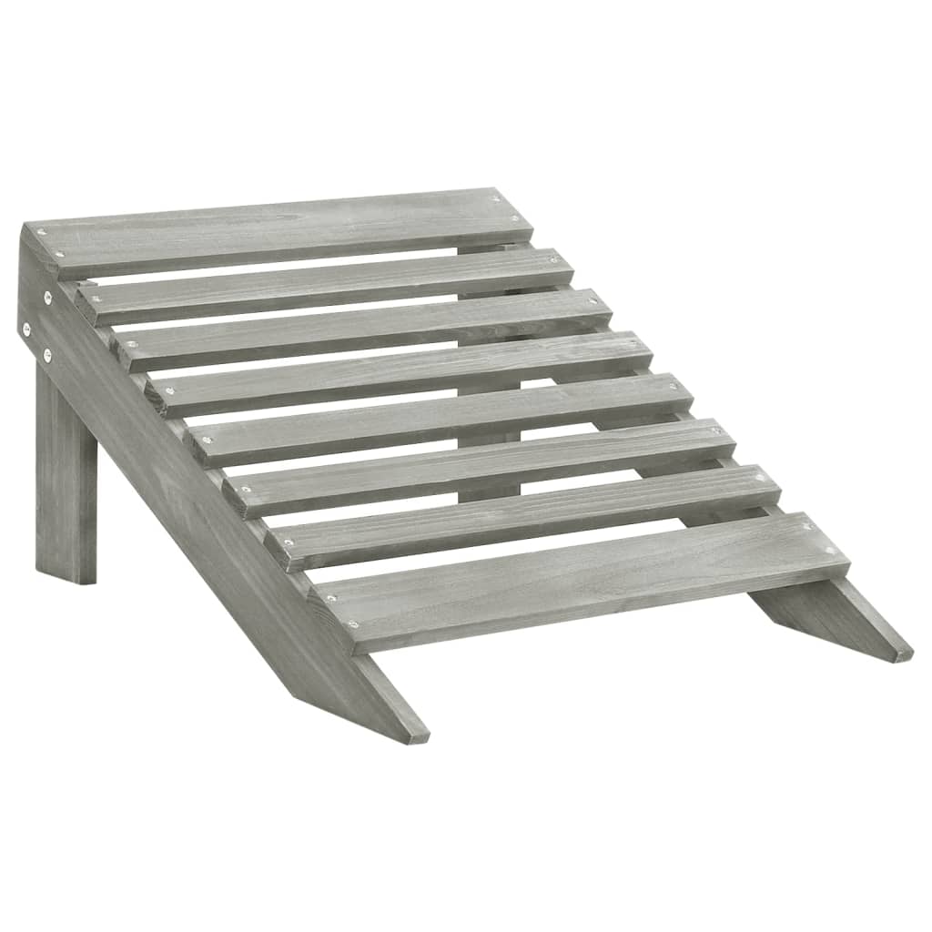 Adirondackstol Med Fotpall Och Bord Massivt Granträ