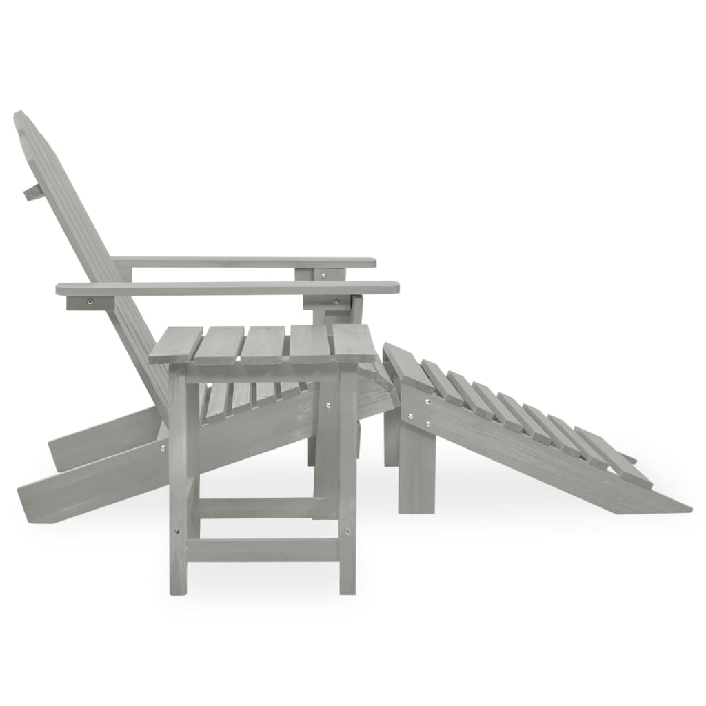Adirondackstol Med Fotpall Och Bord Massivt Granträ