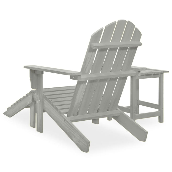 Adirondackstol Med Fotpall Och Bord Massivt Granträ