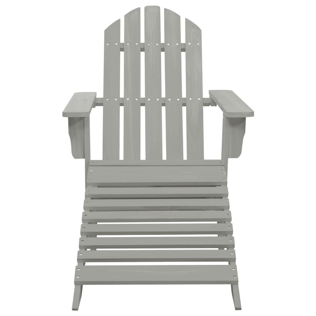 Adirondackstol Med Fotpall Och Bord Massivt Granträ