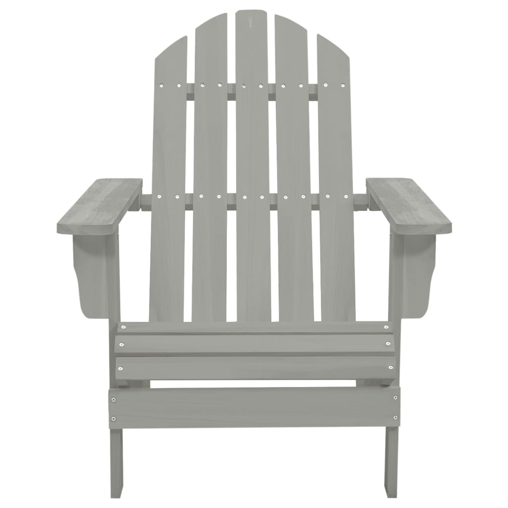 Adirondackstol Med Fotpall Och Bord Massivt Granträ