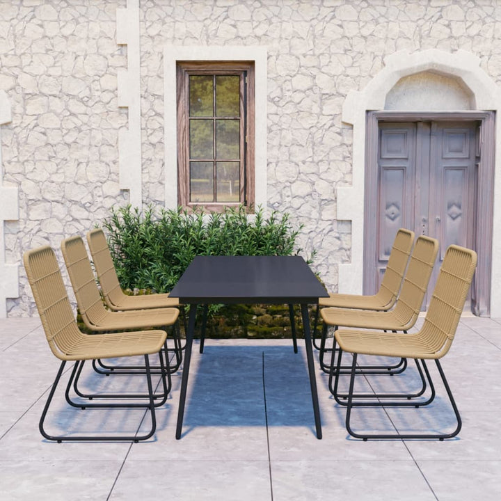 Matgrupp För Trädgården 5 Delar Konstrotting Och Glas