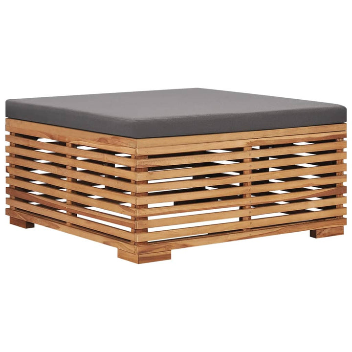 Utebord Och Fotpall Med Dyna Massiv Teak