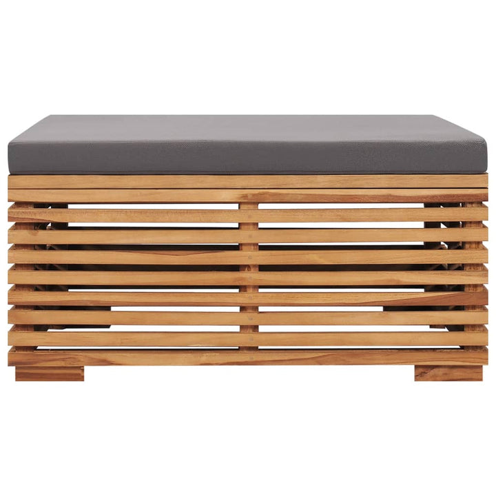 Utebord Och Fotpall Med Dyna Massiv Teak