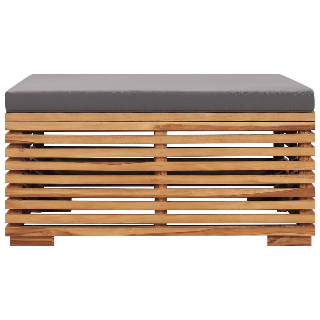 Utebord Och Fotpall Med Dyna Massiv Teak