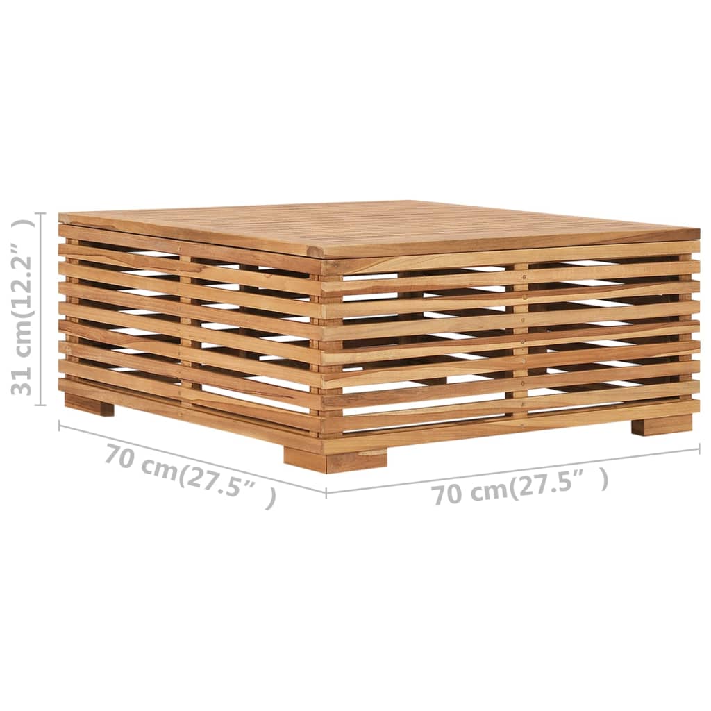 Utebord Och Fotpall Med Dyna Massiv Teak