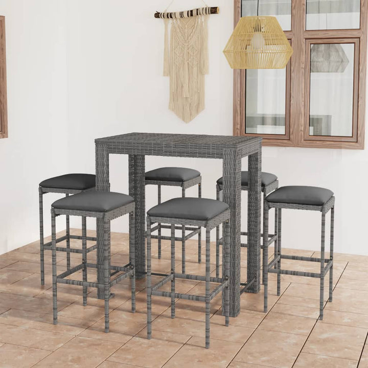 Bargrupp För Trädgården Med Dynor 7 Delar Konstrotting