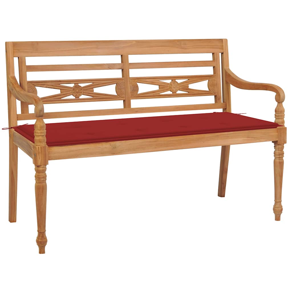 Bataviabänk Med Dyna Massiv Teak