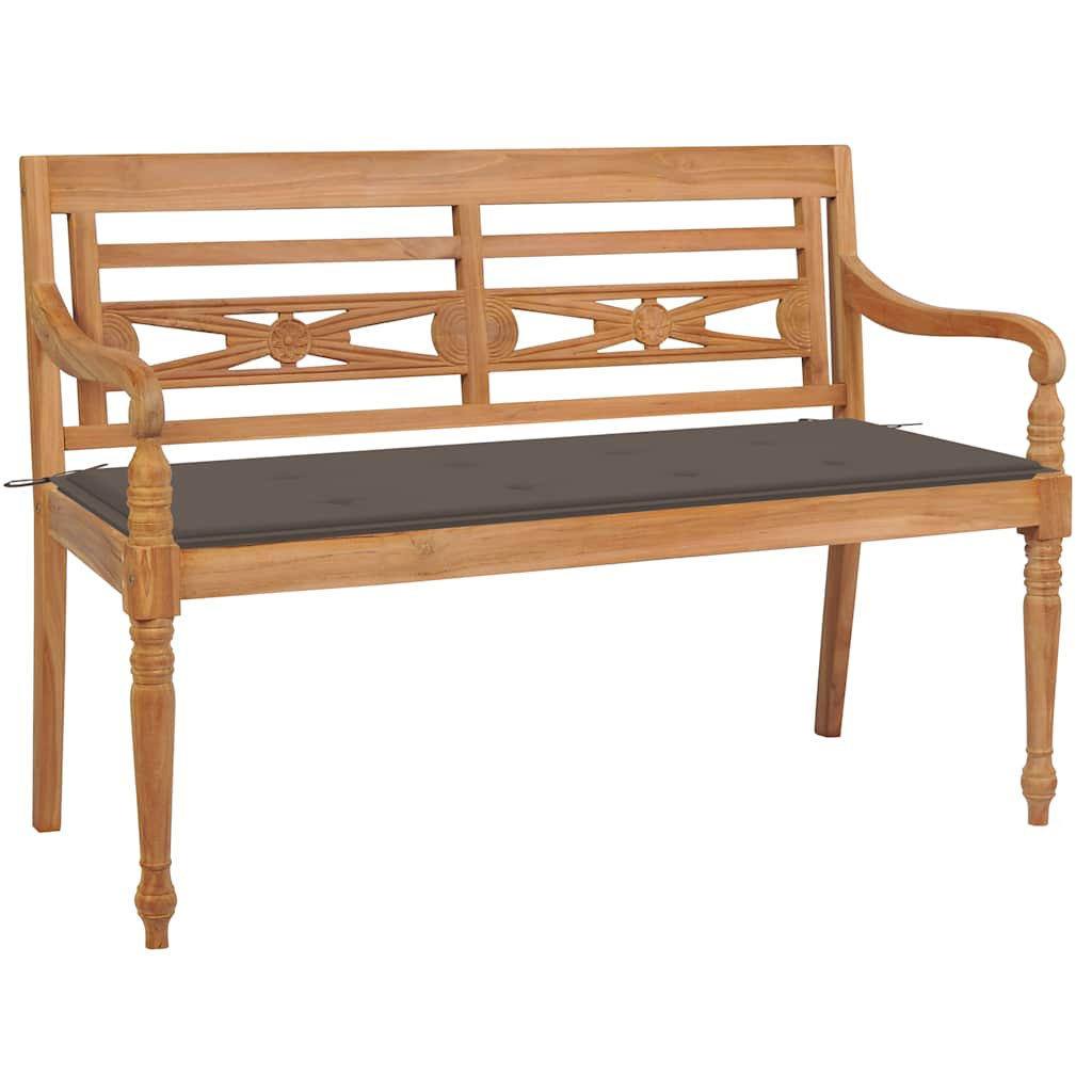 Bataviabänk Med Dyna Massiv Teak
