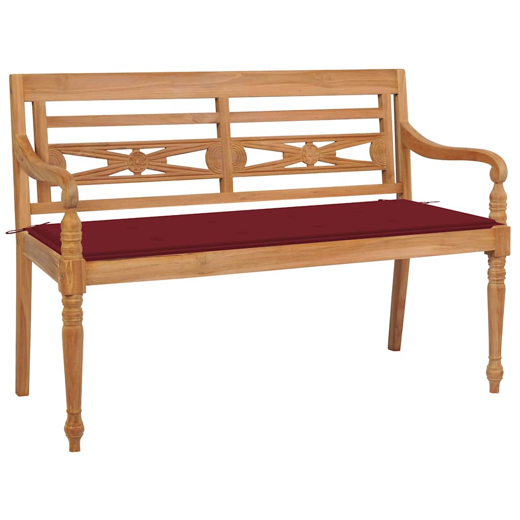 Bataviabänk Med Dyna Massiv Teak