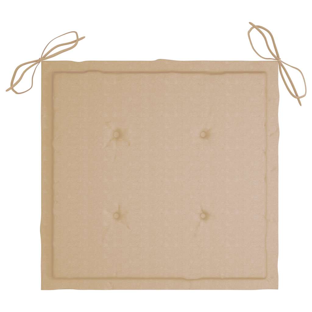 Hopfällbara Stolar Med Dynor 2 St Massivt Teakträ