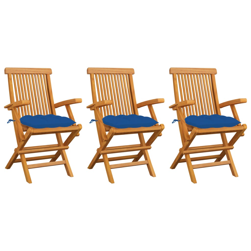 Trädgårdsstolar Med A Dynor 3 St Massiv Teak